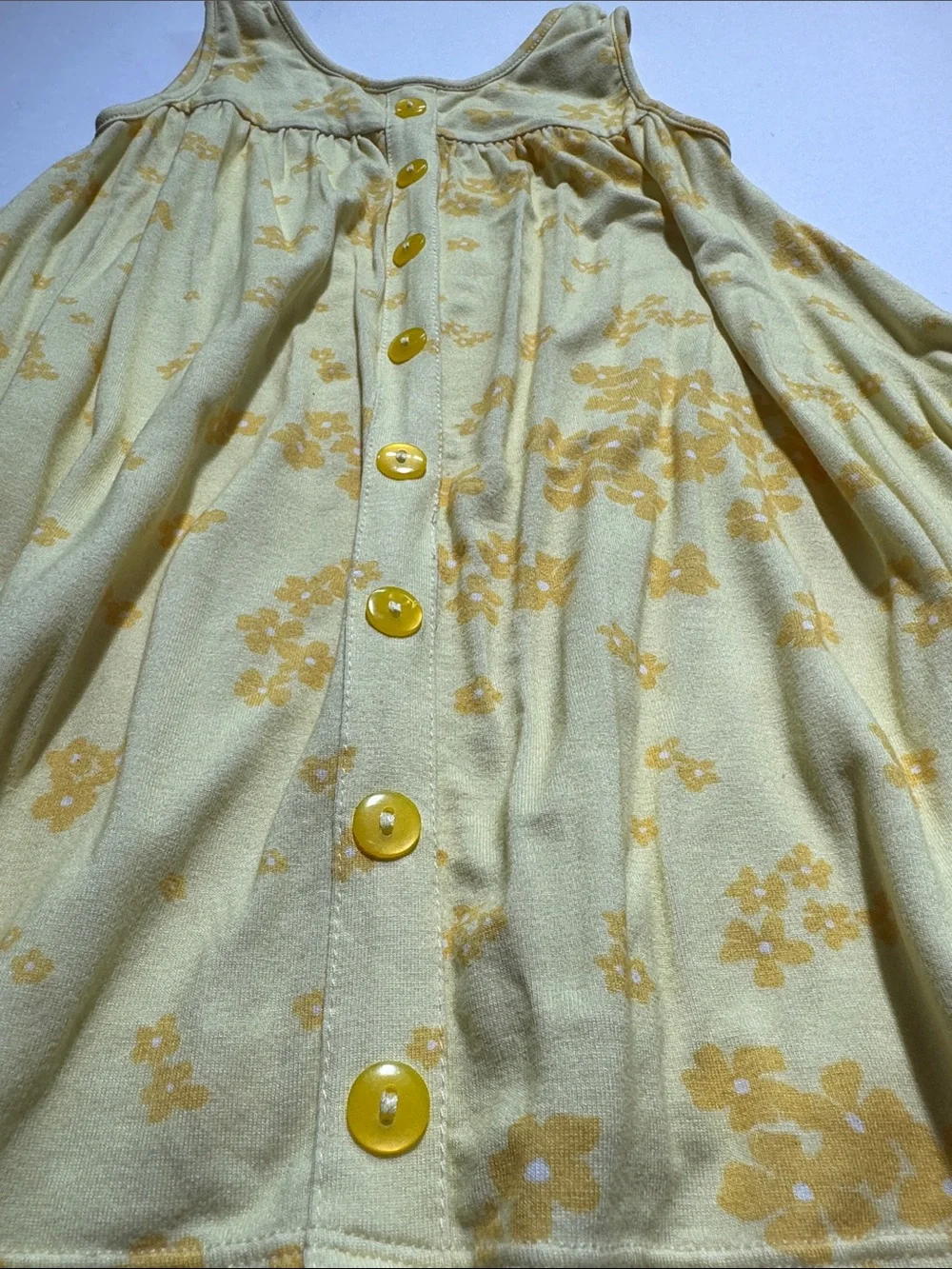 OMI JO 4T Pockets Yellow Floral Faux Button Detail A Line Tank Dress Girls WDW